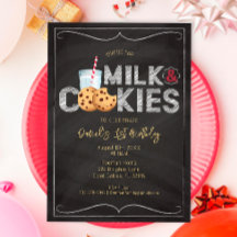 Invitación de cumpleaños de leche y galletas - Coc