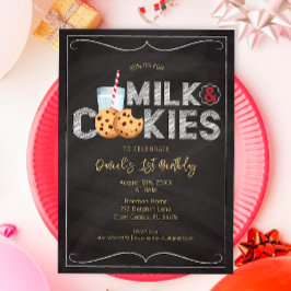 Invitación de cumpleaños de leche y galletas - Coc