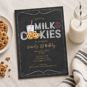 Invitación de cumpleaños de leche y galletas - Swe