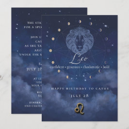 Invitación de cumpleaños de Leo Zodiaco