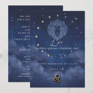 Invitación de cumpleaños de Leo Zodiaco
