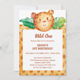 Invitación de cumpleaños de Leopard safari wild