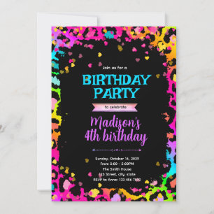 Invitación de cumpleaños de leopardo guepardo arco