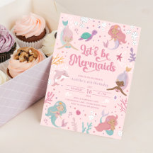 Invitación de cumpleaños de Let's Be Mermaids