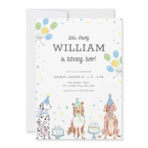 Invitación de cumpleaños de Let's Pawty Blue Boy D