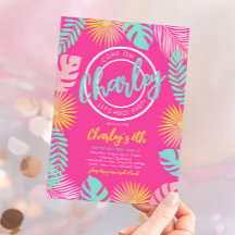 Invitación de cumpleaños de Let's Pool Fiesta Birt