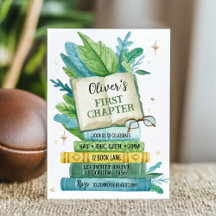 Invitación de cumpleaños de libro de cuentos de pr