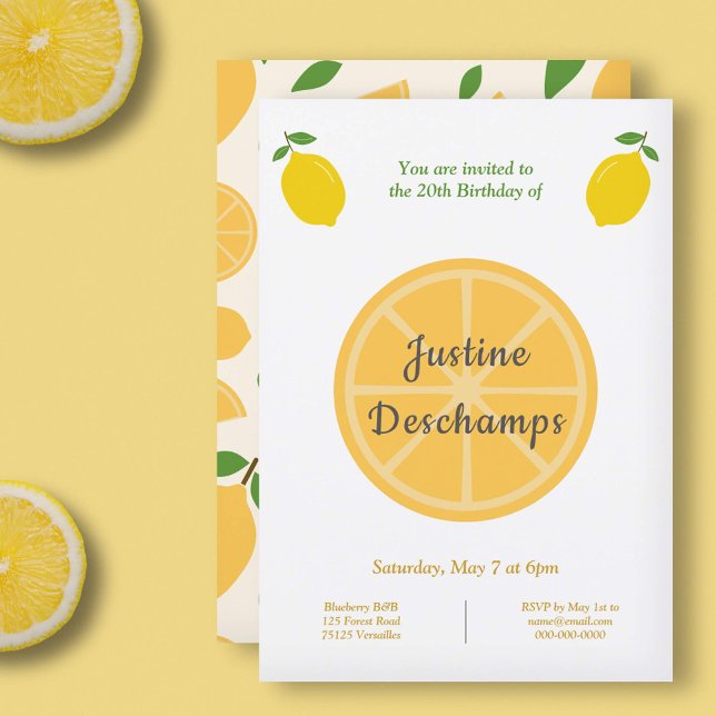 Invitación de cumpleaños de limón (Lemon Birthday Invitation)