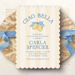 Invitación de cumpleaños de limón Amalfi Mediterrá
