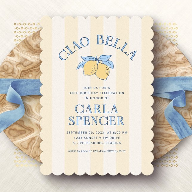 Invitación de cumpleaños de limón Amalfi Mediterrá (Subido por el creador)