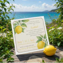 Invitación de cumpleaños de limón con acuarela