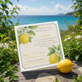 Invitación de cumpleaños de limón con acuarela