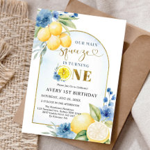 Invitación de cumpleaños de limón Main Squeeze Cit