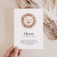 Invitación de cumpleaños de Lion Face