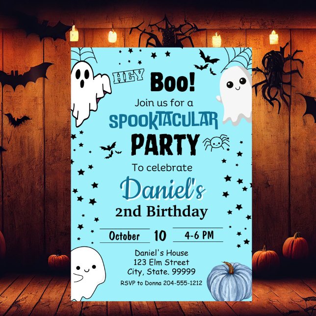 Invitación de cumpleaños de Little Boo Halloween (Subido por el creador)