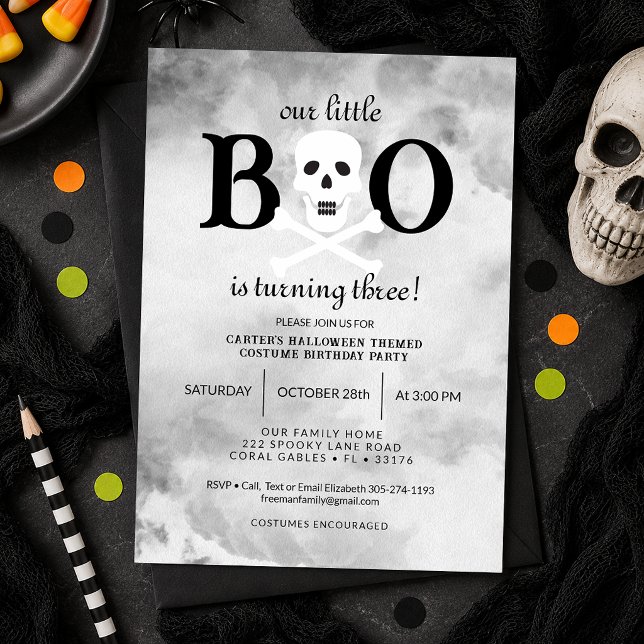 Invitación de cumpleaños de Little Boo para Hallow (Little Boo Birthday Party Invite)