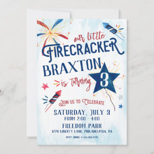 Invitación de cumpleaños de Little Firecracker