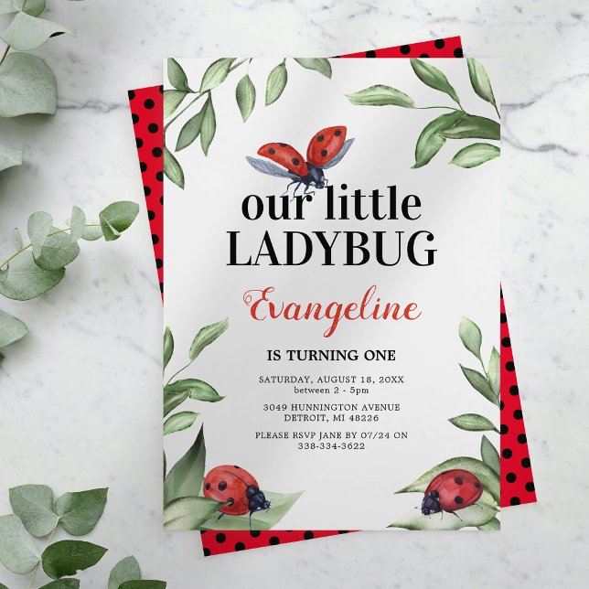 Invitación de cumpleaños de Little Ladybug (Subido por el creador)