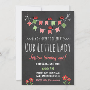 Invitación de cumpleaños de Little Ladybug