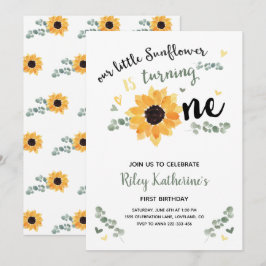 Invitación de cumpleaños de Little Sunflower