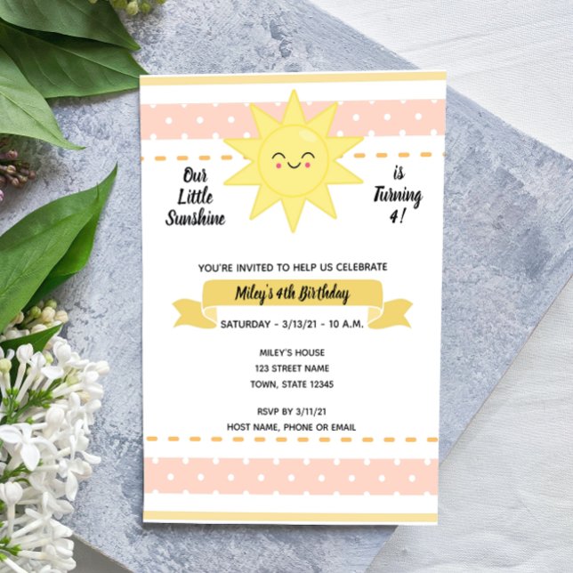 Invitación de cumpleaños de Little Sunshine (Subido por el creador)