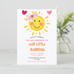 Invitación de cumpleaños de Little Sunshine Happy