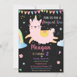 Invitación de cumpleaños de Llamacorn Cumpleaños m