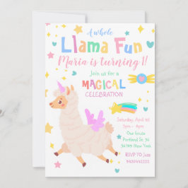 Invitación de cumpleaños de Llamacorn Magical Unic