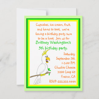 Invitación de cumpleaños de loros
