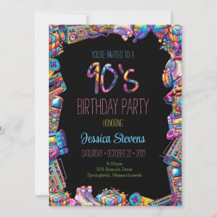 Invitación de cumpleaños de los 90