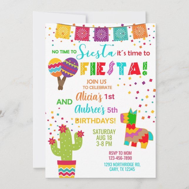 Invitación de cumpleaños de los chicas de Fiesta h (Anverso)