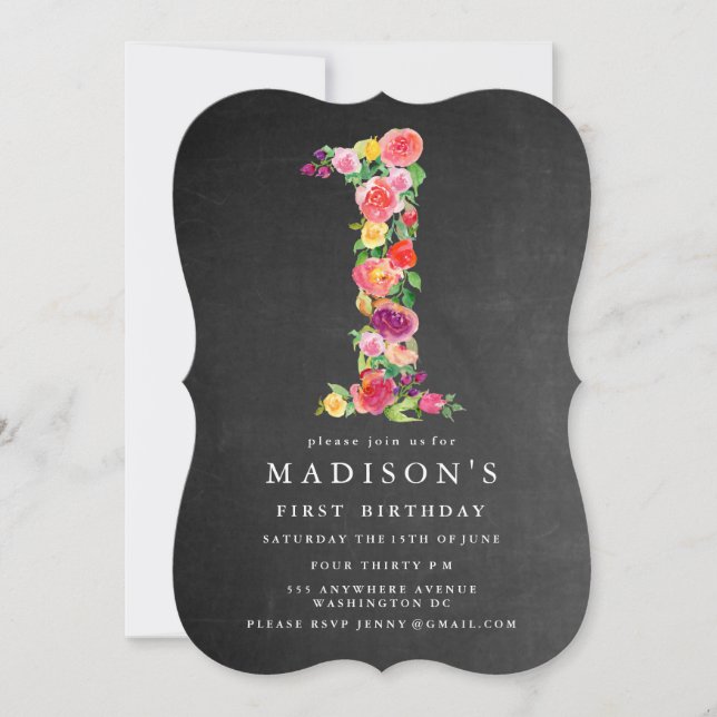 Invitación de cumpleaños de los Chicas de Watercol (Anverso)