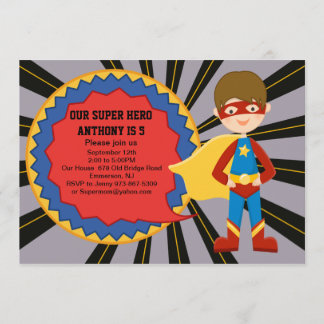 Invitación de cumpleaños de los chicos Super Hero