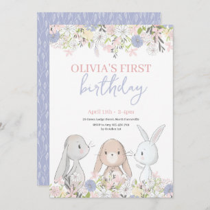Invitación de cumpleaños de los conejitos