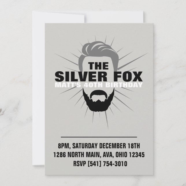 Invitación de cumpleaños de los hombres (Anverso)