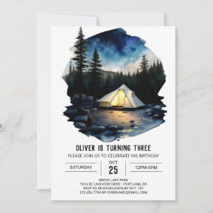 Invitación de cumpleaños de los niños a un retiro 