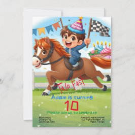 Invitación de cumpleaños de los niños: Dos rápido,