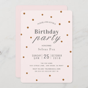 Invitación de cumpleaños de los Purpurinas Rubor P