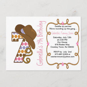 Invitación de cumpleaños de los siete Chicas grand