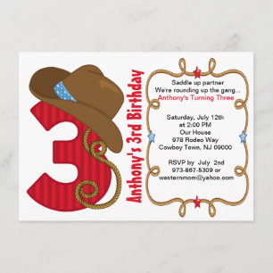 Invitación de cumpleaños de los tres chicos occide