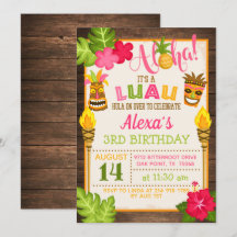 Invitación de cumpleaños de Luau