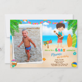 Invitación de cumpleaños de Luau Foto Invitación d