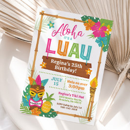 Invitación de cumpleaños de Luau Hawaiian