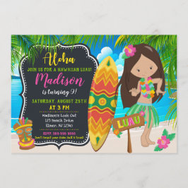 Invitación de cumpleaños de Luau invita a Aloha