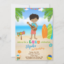 Invitación de cumpleaños de Luau Niño fiesta de pl