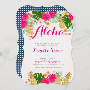 Invitación de cumpleaños de Luau tropical