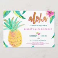 invitación de cumpleaños de luau tropical
