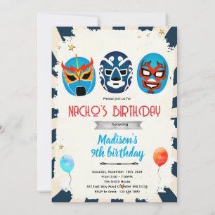 invitación de cumpleaños de luchador