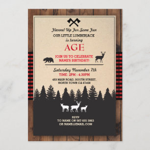 Invitación de cumpleaños de Lumberjack A CUALQUIER