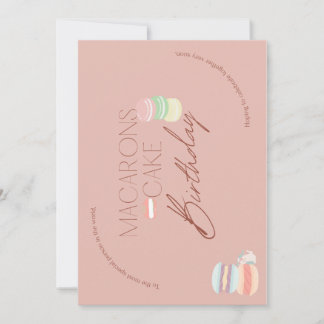invitación de cumpleaños de macaron stack
